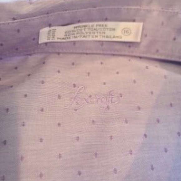 Foxcroft Polka Dot Button Down Dress Shirt Top Non-Iron Light Purple 16 - Picture 2 of 4